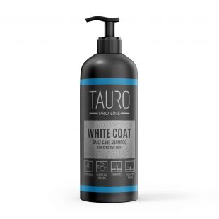 TAURO PRO LINE White Coat, baltakailių šunų ir kačių kasdienės kailio priežiūros šampūnas 1 l