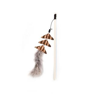 HIPPIE PET Kalėdinis kačių žaislas meškerė, ruda, 7.5x3.5x40 cm
