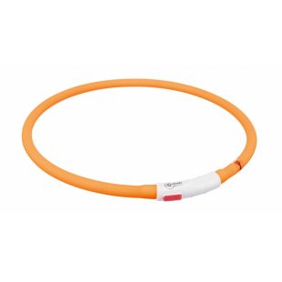 TRIXIE Įkraunamas šviečiantis antkaklis – žiedas šunims XS-XL, oranžinis, 70 cm
