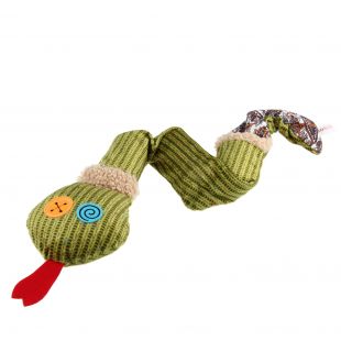 MISOKO&CO šunų žaislas GYVATĖ, žalias, pliušinis, 63x11x5,5 cm