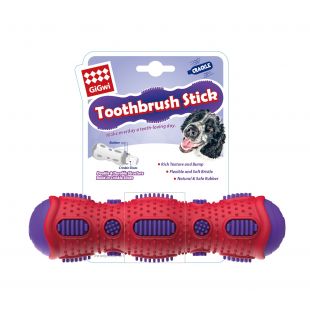 GIGWI Šunų žaislas dantų priežiūrai su traškesiu, raudonas