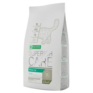 NATURE'S PROTECTION SUPERIOR CARE suaugusių baltakailių kačių sausas pašaras su paukštiena 1.5 kg