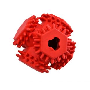 MR. STRONG Šunų žaislas skanėstų dispenseris guminis, raudonas, 10x10x10 cm