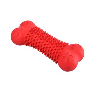 MR. STRONG Šunų žaislas dantų priežiūrai guminis, raudonas, 15x6,2x3,6 cm