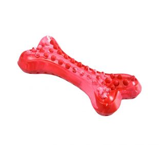 MR. STRONG Šunų žaislas dantų priežiūrai guminis, raudonas, 16x7 cm