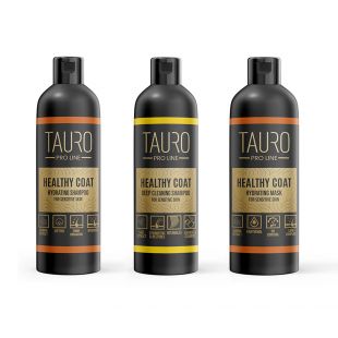 TAURO PRO LINE Healthy Coat, gyvūnų priežiūros priemonių rinkinys 3x250 ml
