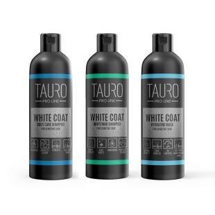 TAURO PRO LINE White Coat, gyvūnų priežiūros priemonių rinkinys 3x250 ml