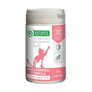 NATURE'S PROTECTION suaugusių kačių pašaro papildas stipriai imuninei sistemai 140 tbl., 70 g