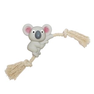 HIPPIE PET Šunų žaislas KOALA su virvele, lateksinis, pilkas, 24 cm