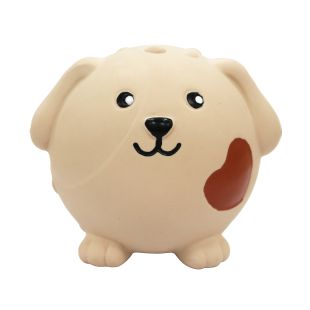 HIPPIE PET Šunų žaislas-kamuoliukas ŠUO, lateksinis, šviesiai rudas, 9 cm