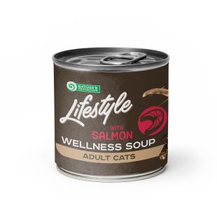 NATURE'S PROTECTION LIFESTYLE sterilizuotų suaugusių kačių pašaro papildas - sriuba su lašiša 140 ml