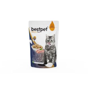 BESTPET suaugusių kačių konservuotas pašaras su vištiena 85 g