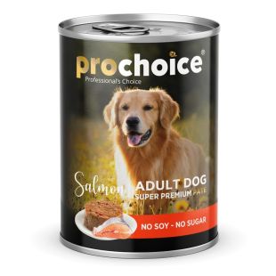 PROCHOICE suaugusių šunų konservuotas pašaras su lašiša ir ryžiais 400 g