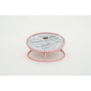 MISOKO Gyvūnų guolis, plieninis rėmas 45x45x22 cm, rožinis, pliušinis