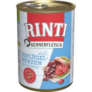 FINNERN RINTI Kennerfleisch suaugusių šunų konservuotas pašaras su vištų širdelėmis 400 g