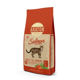 ARATON visų veislių suaugusių kačių sausas pašaras su lašiša 15 kg x 2