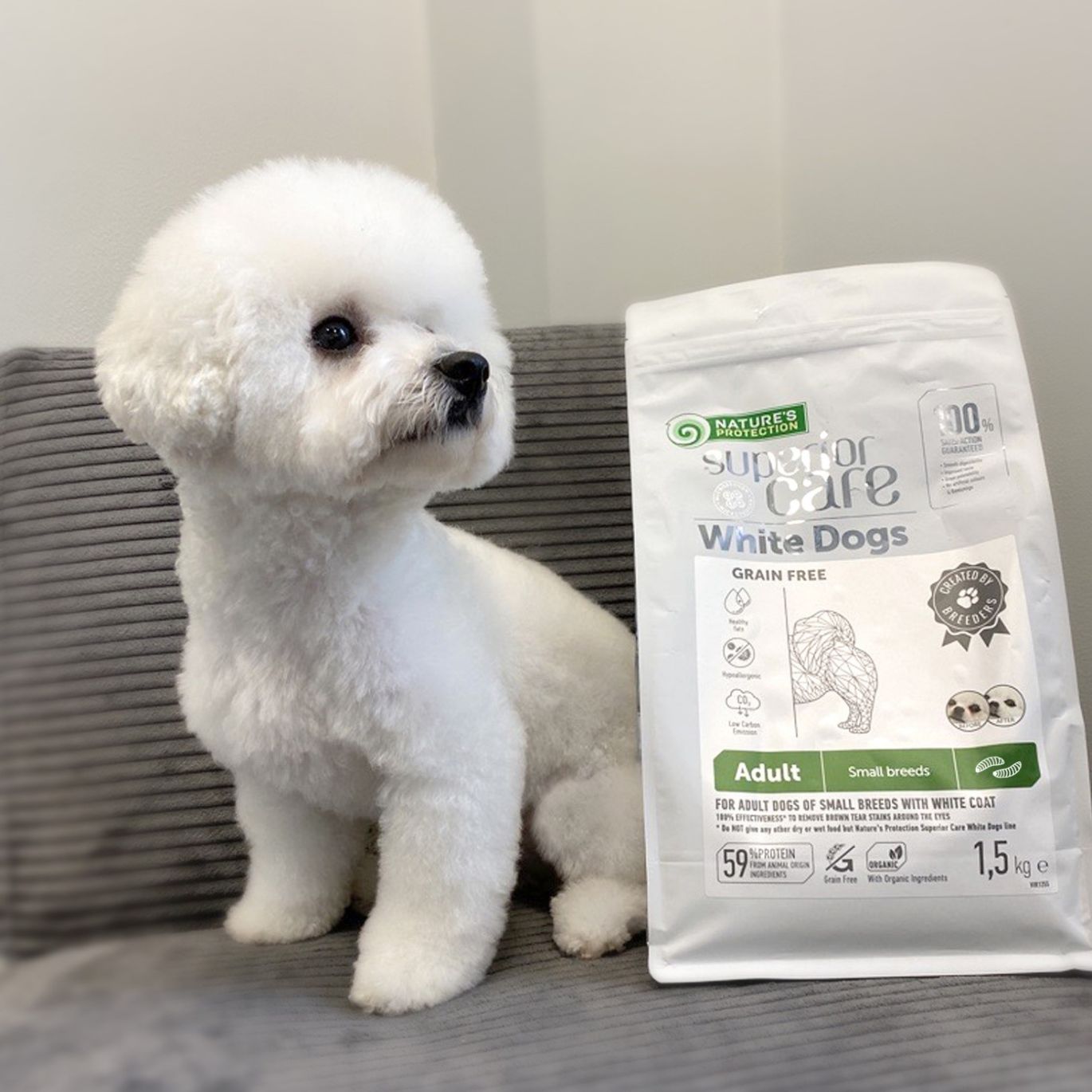 „Nature‘s Protection Superior Care White Dogs“ pašaras su vabzdžiais