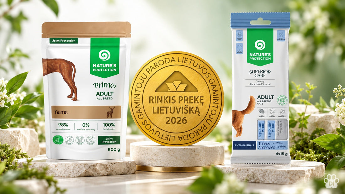 Du aukso medaliai – už inovatyvius „Nature’s Protection“ produktus šunims ir katėms