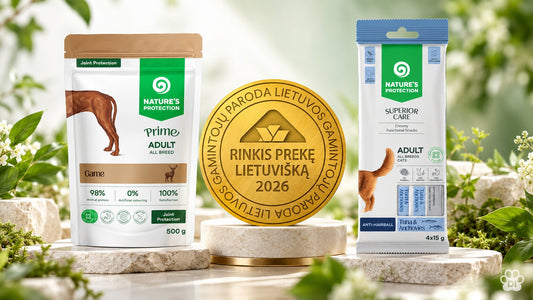Du aukso medaliai – už inovatyvius „Nature’s Protection“ produktus šunims ir katėms