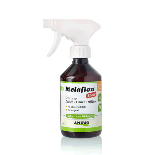 ANIBIO Melaflon Spray šunų ir kačių priežiūros priemonė - purškiklis, erkėms ir blusoms atbaidyti, 300 ml
