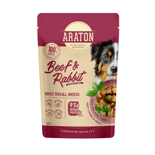 Visų veislių suaugusių šunų šlapias pašaras su jautiena ir triušiena