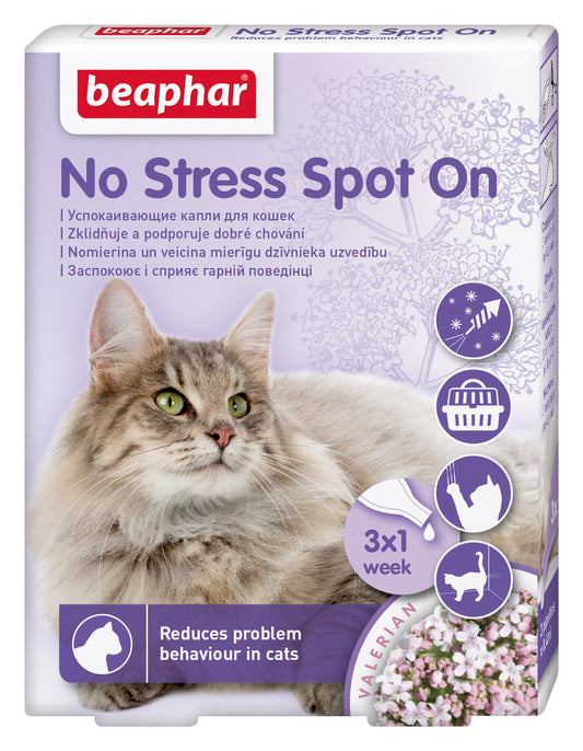 Kačių lašai NO STRESS Spot on cat 1 pipetė