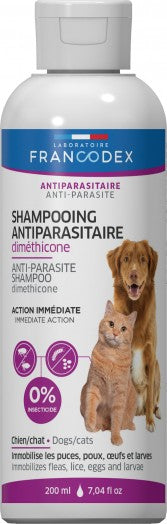 Šunų ir kačių antiparazitinis šampūnas, 200 ml