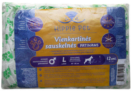 Hippie Pet Vienkartinės sauskelnės patinams