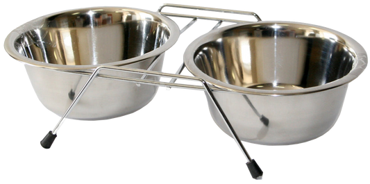 Ankuras Stovas su dviem metaliniais dubenėliais