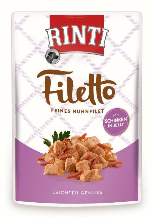 Finnern Rinti RINTI FILETTO suaugusių šunų konservuotas pašaras su vištiena ir kumpiu