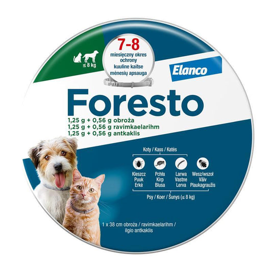 Antiparazitinis šunų ir kačių antkaklis FORESTO