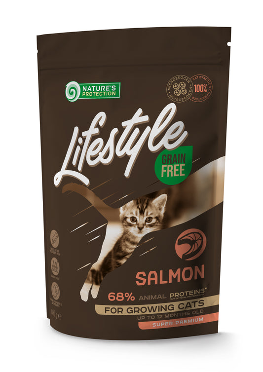 Nature's Protection Lifestyle kačiukų sausas begrūdis pašaras su lašiša