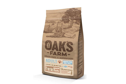 Suaugusių mažų ir labai mažų veislių šunų sausas begrūdis pašaras su balta žuvimi