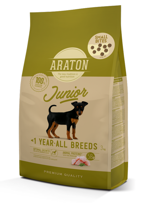 Visavertis sausas pašaras jauniems visų veislių šunims su paukštiena