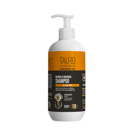 Tauro Pro Line Ultra Natural Care šampūnas maitinantis šunų ir kačių kailį bei odą