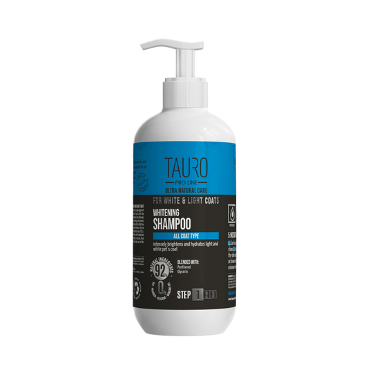 Tauro Pro Line Ultra Natural Care šampūnas šviesinantis šunų ir kačių baltą ir šviesų kailį