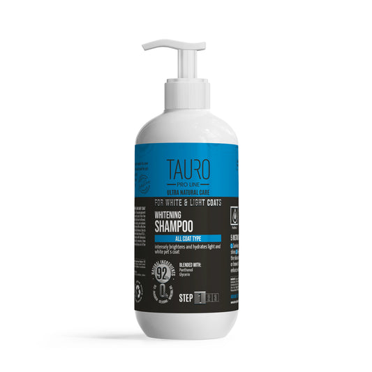 TAURO PRO LINE Ultra Natural Care Whitening šampūnas šunų ir kačių baltam ir šviesiam kailiui