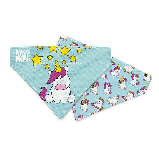 Max & Molly  gyvūnų augintinių skarelė-bandana, su vienaragių aplikacijomis