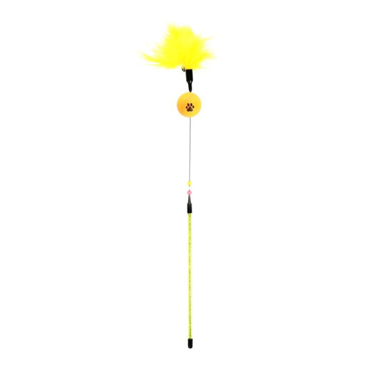 Hippie Pet kačių žaislas meškerė, su plunksna, 48 cm