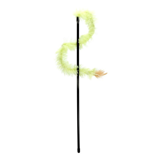 Hippie Pet kačių žaislas meškerė, su plunksna, 48 cm