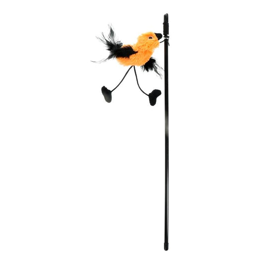 Hippie Pet kačių žaislas meškerė, su paukščiuku, 48 cm