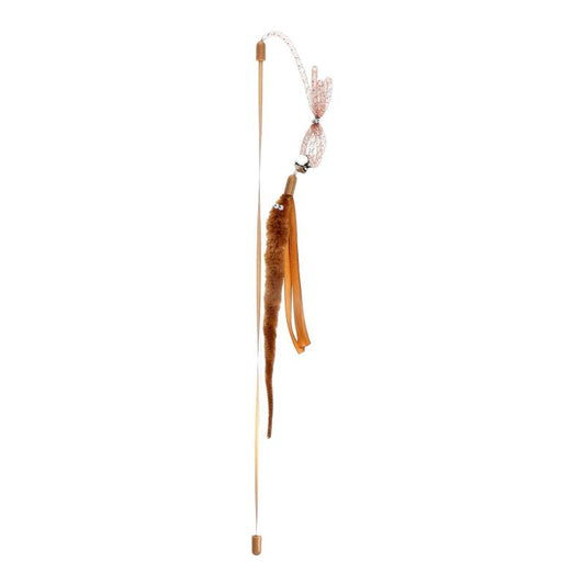 Hippie Pet kačių žaislas meškerė, su plunksna, 48 cm