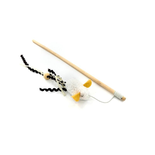 Hippie Pet kačių žaislas meškerė, su pelyte, 40 cm