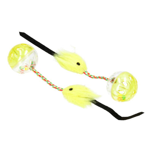 Hippie Pet kačių žaislas, kamuoliukai su pelyte, 26 cm, 2 vnt