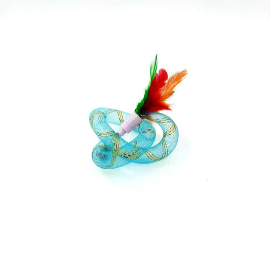 Hippie Pet kačių žaislas, su plunksnomis, 19 cm
