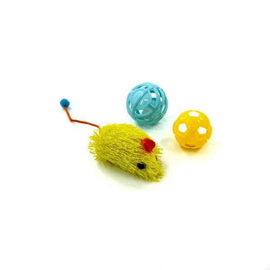 Hippie Pet kačių žaislas, pelė su kamuoliukais, 3 vnt