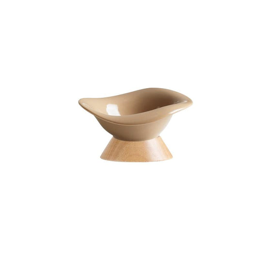 Xingmi Ceramics gyvūnų augintinių dubenėlis, keraminis, su mediniu stovu, 15,8x8,5 cm