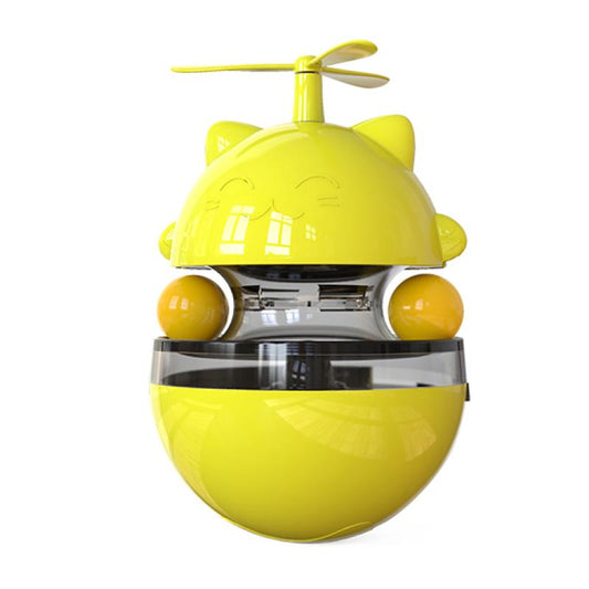 Kačių žaislas - interaktyvus kamuolys su skanėstų talpa ir sukamu sraigteliu