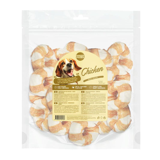 Šunų pašaro papildas-skanėstai, spurgos formos, su vištiena