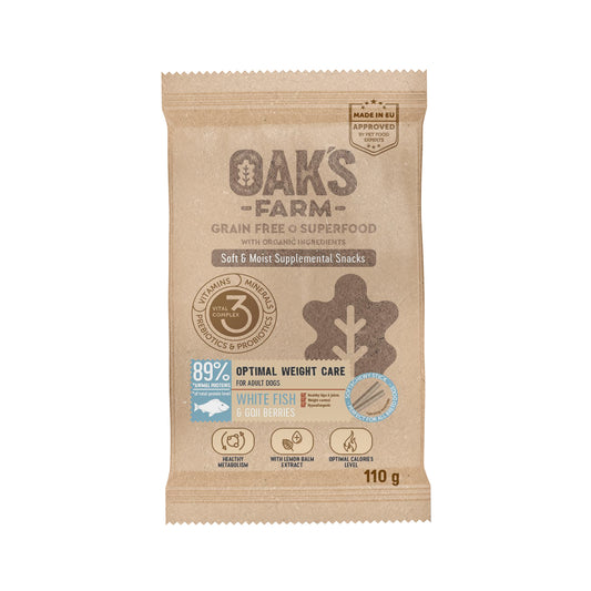 Suaugusių visų veislių šunų sausas begrūdis skanėstas su balta žuvimi